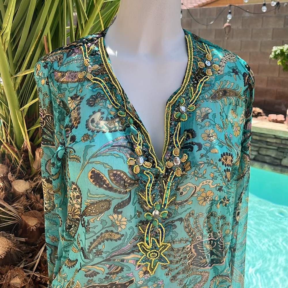 NWT Beautiful Beaded Beach Top